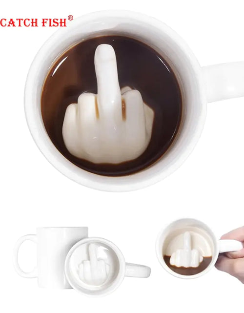 Load image into Gallery viewer, White Middle Finger Mug
